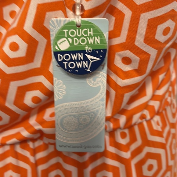 mud pie Leighton 3 Way Maxi Dress Orange/White - Picture 5 of 9